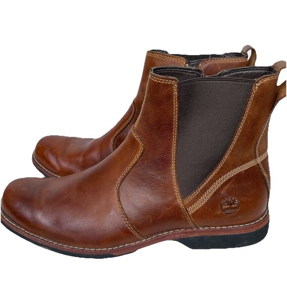 Timberland men's City Casual side zip leather Chelsea boot steampunk athleisure - Picture 1 of 8